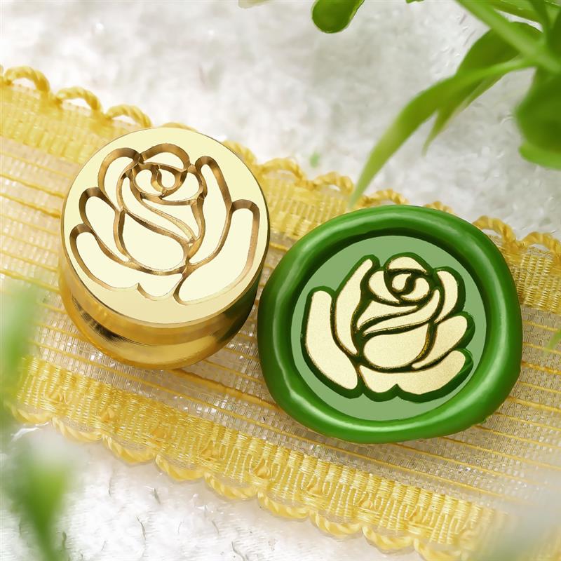 1.5cm Mini Plant Seal Stamp Leaf Rose DIY Sealing Wax Seal Decorative Greeting Cards/Invitations/Envelopes/Handbooks/Scrapbook