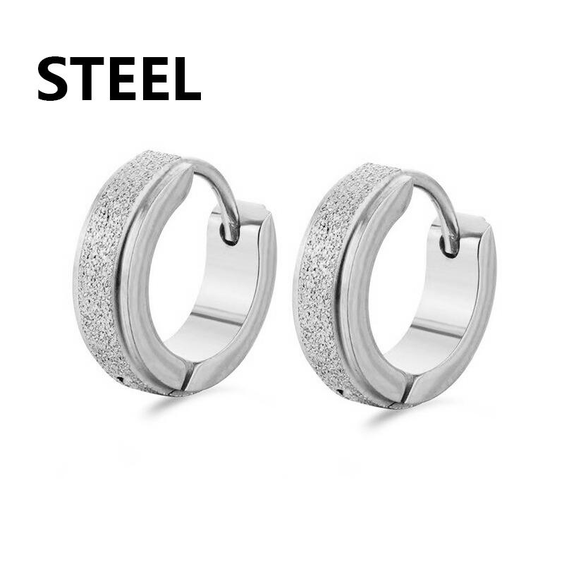 Панк Серьги-кольца из нержавеющей стали с матовой отделкой Дизайн Женские Мужские Проколотые Серьги-кресты Циркон Аксессуары Вечеринка Висячие серьги