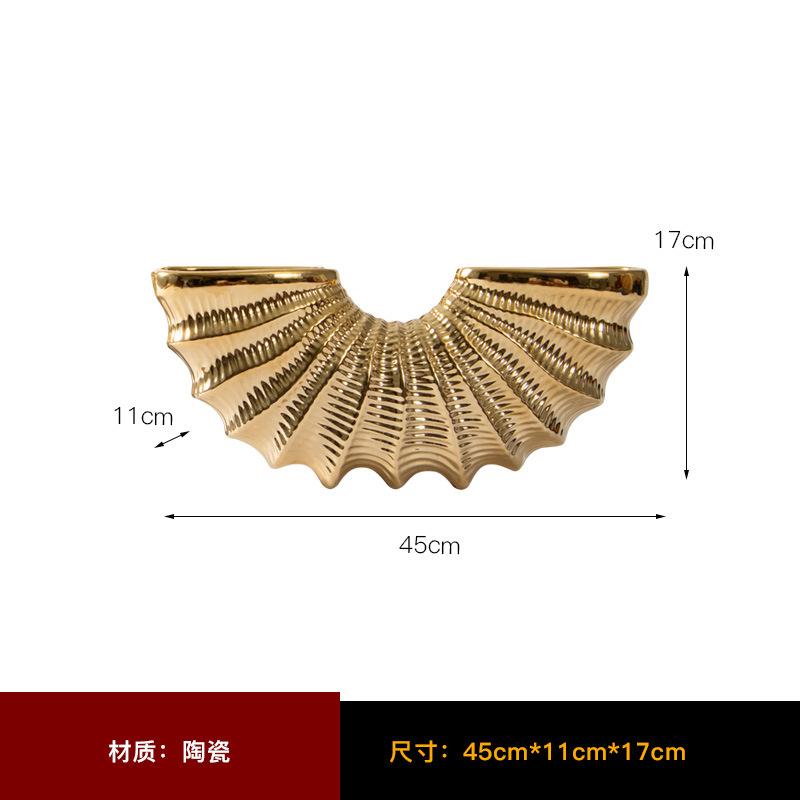 Золотая Раковина Керамическая Ваза Геометрический Полукруг Раковина Аксессуары для Цветочной Композиции Ваза для Цветов Украшение Гостиной
