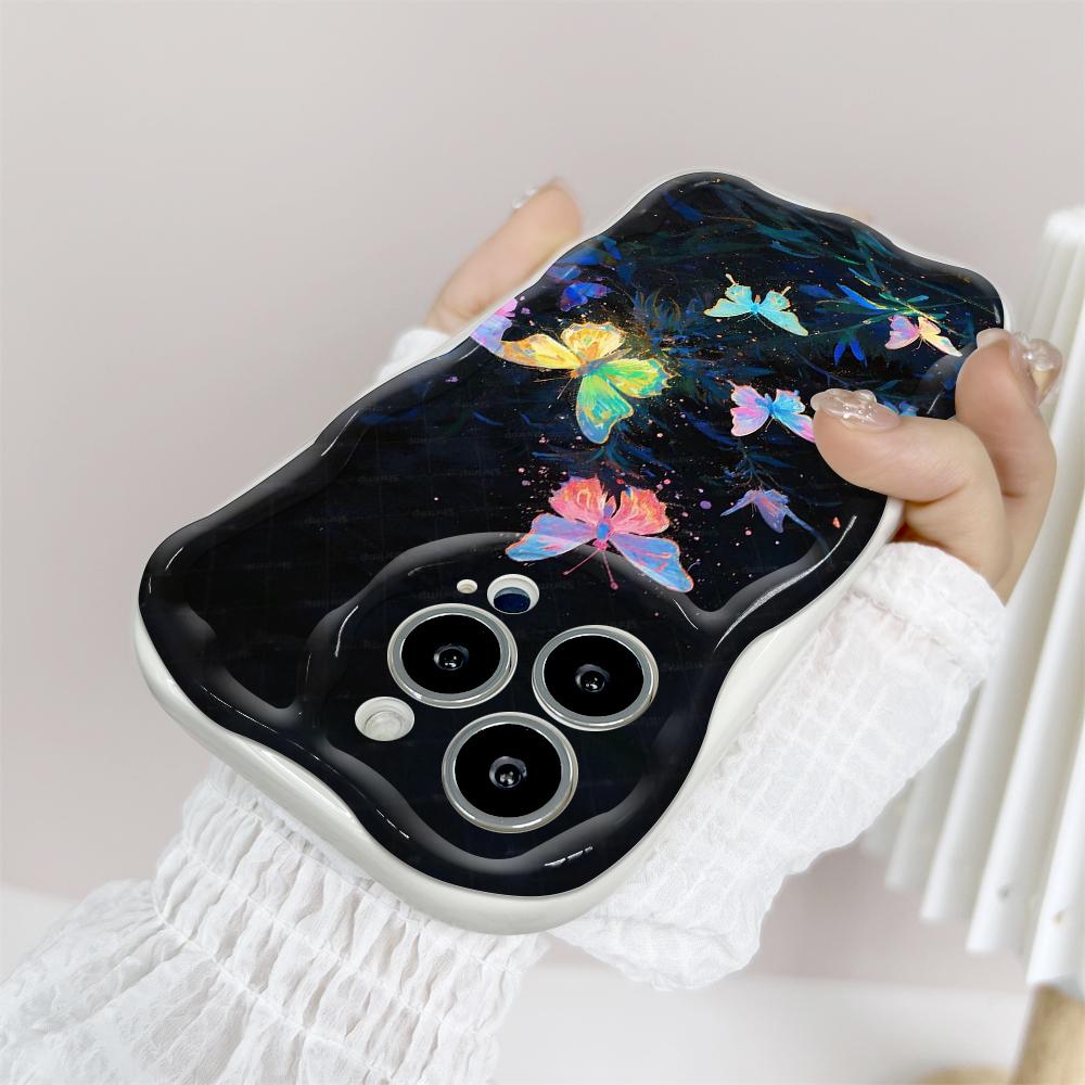 Для Honor 90 Lite P30 Pro Infinix Hot 30 40 40i 40 Pro Smart 8 Pro Vivo V29e V30e Мечтательный красочные бабочки волнистый край мягкий силиконовый чехол для телефона