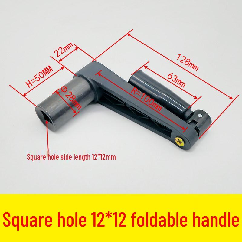 Foldable Handwheel Crank Tool with Extended Sleeve and Square Hole