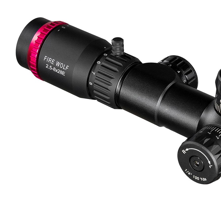 FIRE WOLF 2,5-8X28 FFP охотничий прицел двойной крест красный и зеленый фокусирующий тактический оптический прицел