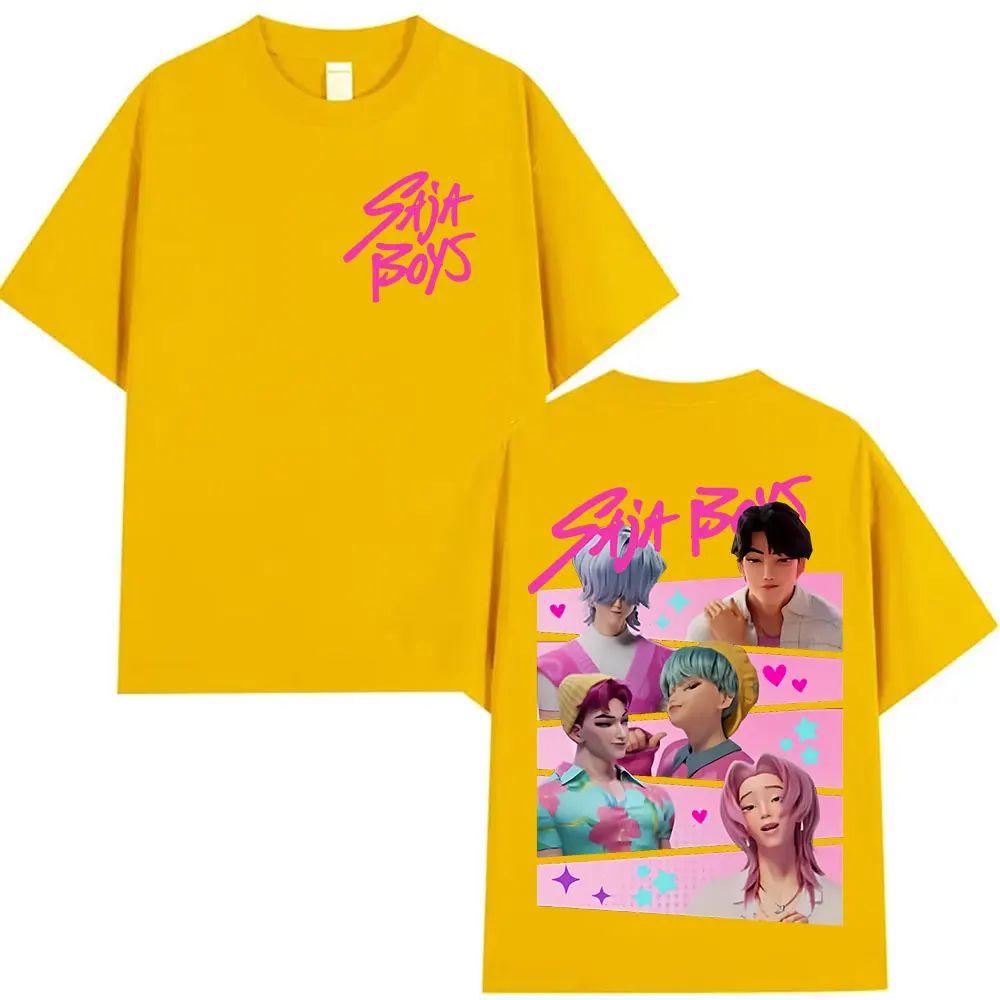 Горячие Распродажи Футболки K-pop Saja Boys Охотники на Демонов Графический Мерч Футболка Мода Повседневная Ретро Эстетика Футболки Унисекс
