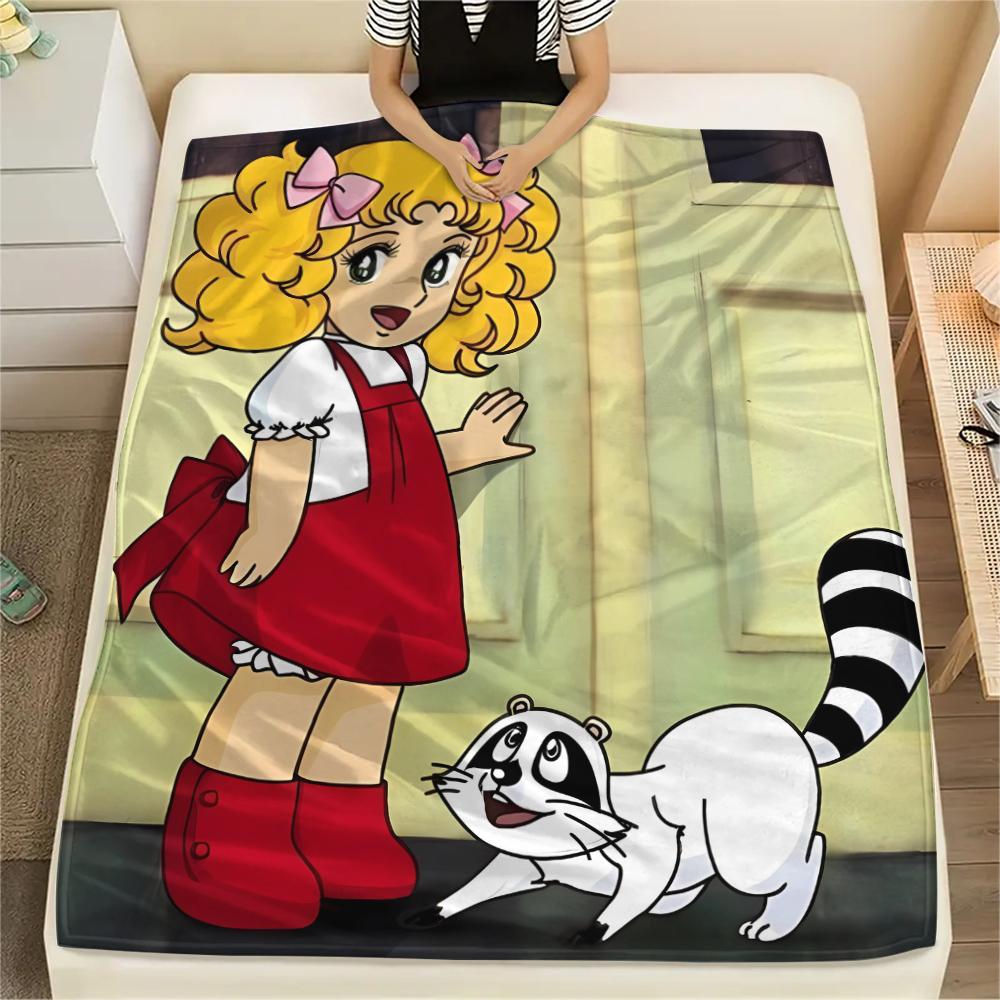 1PC Candy Candy Print Flannel Blanket, High quality All Seasons, Home Decor, Warmth and Comfort, Perfect for Christmas Gifts