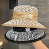 Шляпа с плоским верхом Pearl Webbing, женская, летняя, полая, дышащая, солнцезащитная шляпа с козырьком