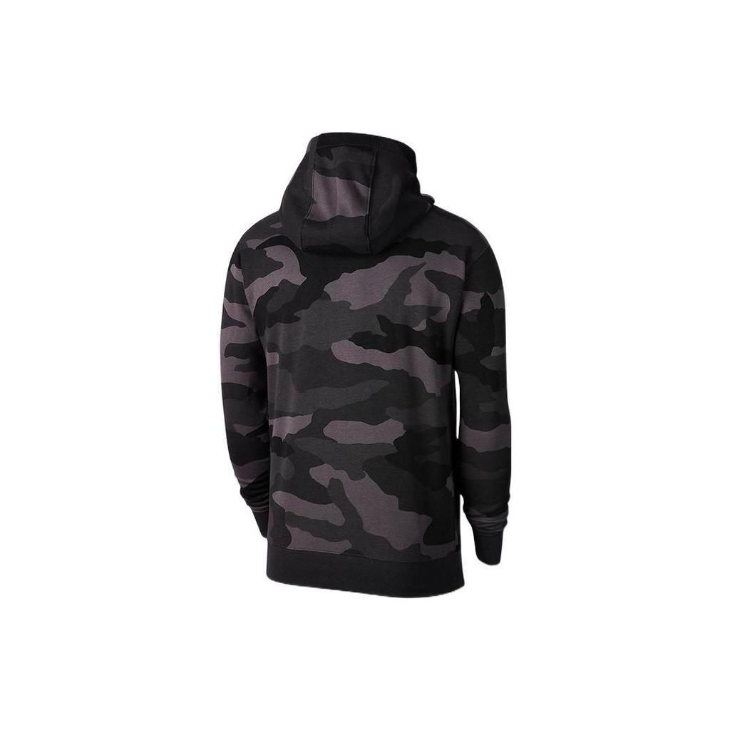 Nike Толстовка с капюшоном на молнии с камуфляжным логотипом, мужские топы, черный BV3625-021