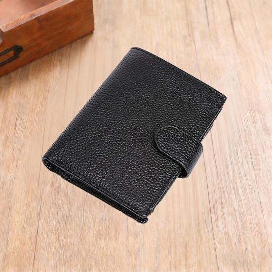 Мужской кошелек из искусственной кожи с RFID-защитой, короткий, на две складки, минималистичный, тонкий, винтажный, для переднего кармана, противоугонный, держатель для кредитных карт