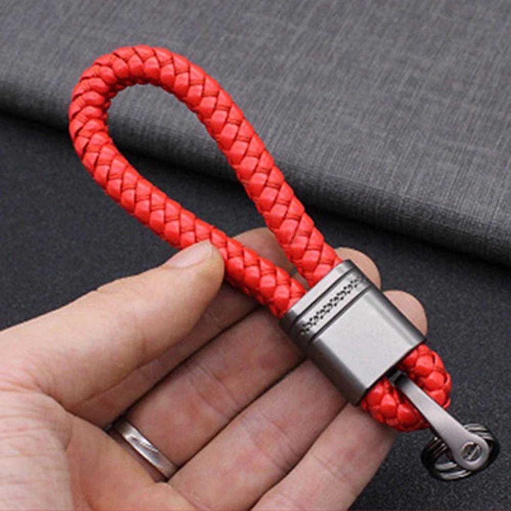 Брелок-шнурок с ремешком, брелок с номером телефона, держатель для ключей в машину, брелок для вязания, кожаный брелок