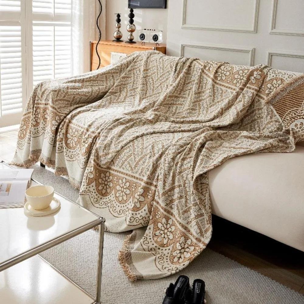 1 шт. Простой мягкий чехол для дивана из шенилла, пылезащитный и противоскользящий коврик для мебели для гостиной, полотенце для дивана с кисточками, домашний декор