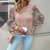 Spring and Autumn Women's Blouse Temperament Commuter Round Neck Long Sleeve Top