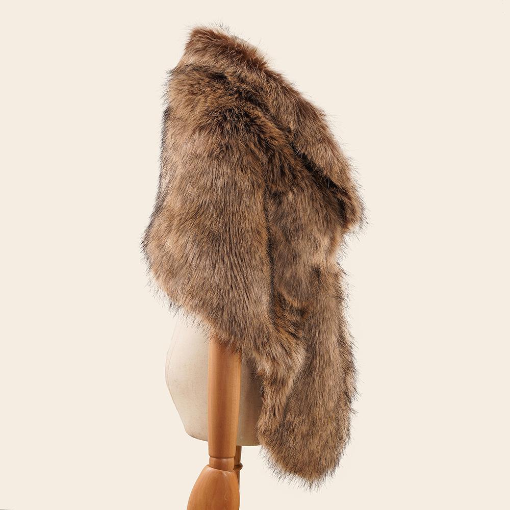 Popular imitation fur shawl lapel bride cheongsam European and American autumn and winter imitation fox fur cape shawl