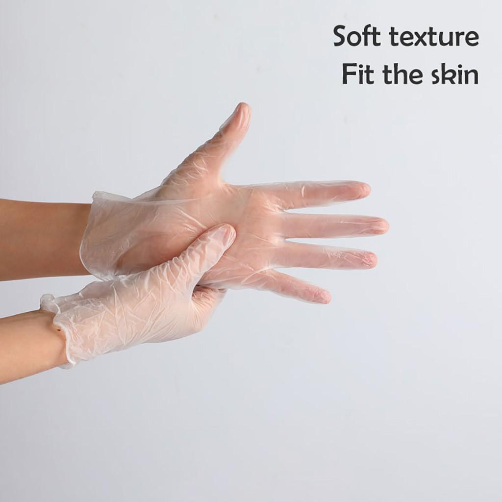 50шт одноразовые резиновые неопудренные прозрачные перчатки из ПВХ
