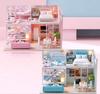 moin moin Dollhouse Miniature DIY Kit Set Dream Modern Style Fancy Scale Medium LED Light Acrylic Case Included 2008DH195 [English Instructions]