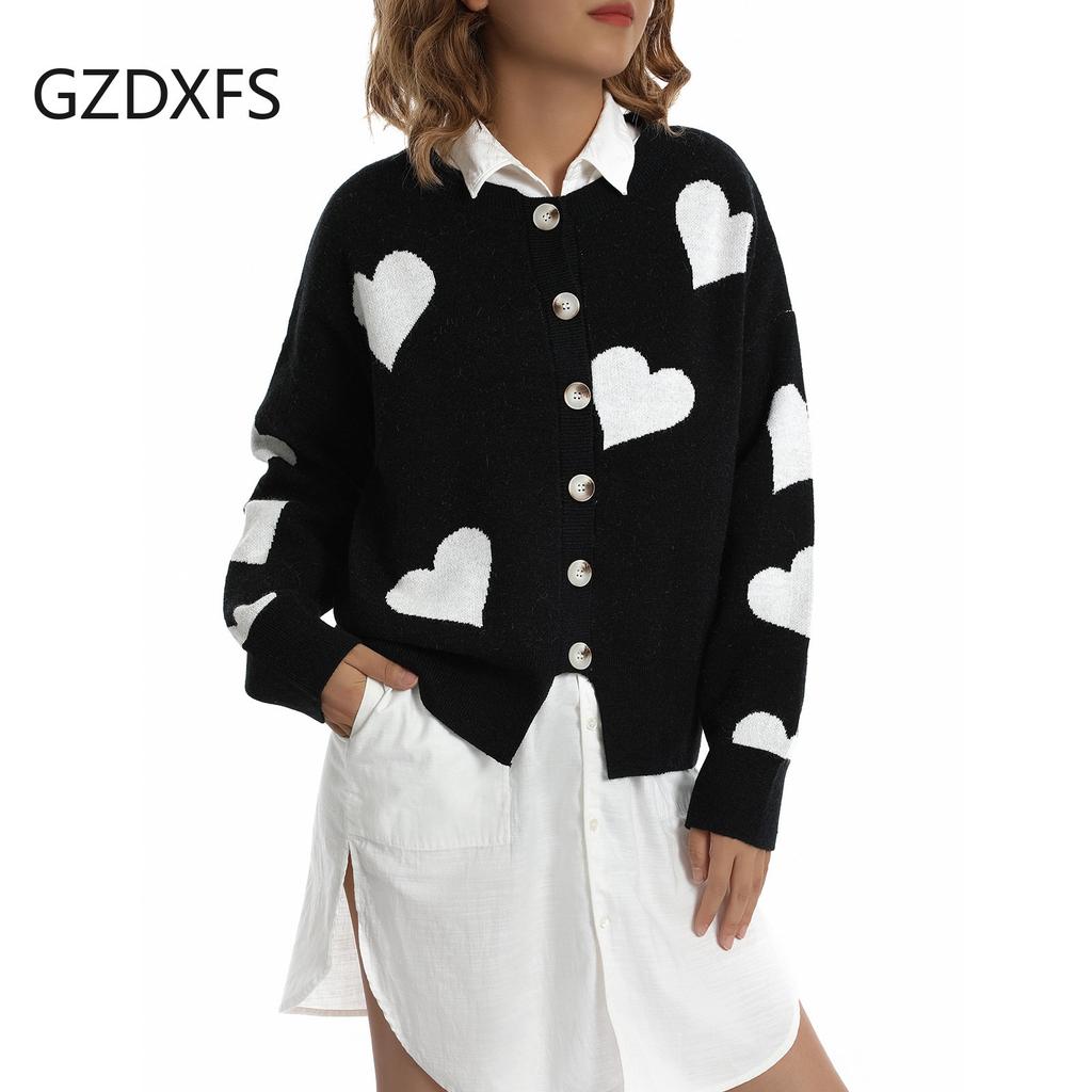 Осень и зима, новый стиль, женский трикотаж, однобортный свитер Love, женский кардиган