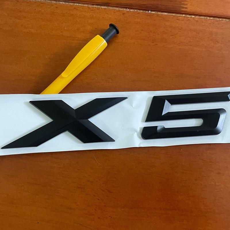 Compatible BMW X Series Tail Emblem Sticker: X1-X7 Black Rear Lettering