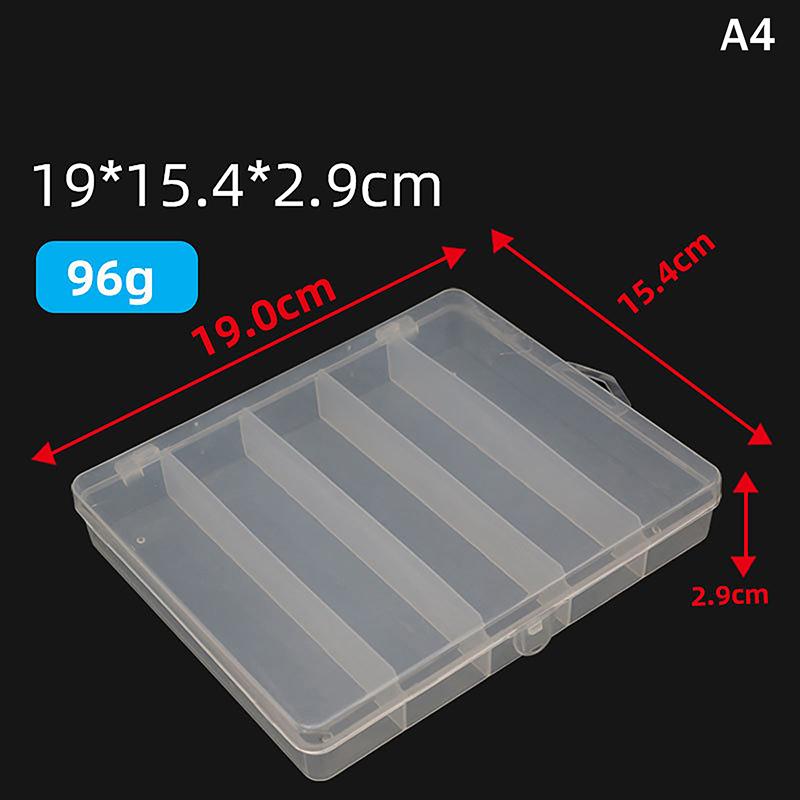 5 Compartment Clear Plastic Lure Storage Case for Fly Fishing Spoons Hooks Baits Tackle Box
