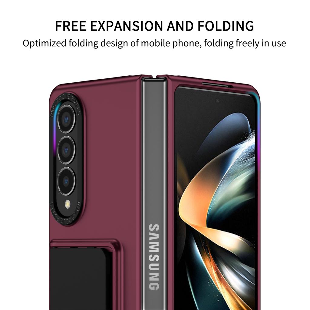 For Samsung Galaxy Z Fold4 5G Case Anti-Scratch Phone Cover Hard PC Case with Kickstand