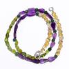 Natural Amethyst Peridot Citrine Gemstone Smooth Beads Necklace 17" UB-4521 UB-4521
