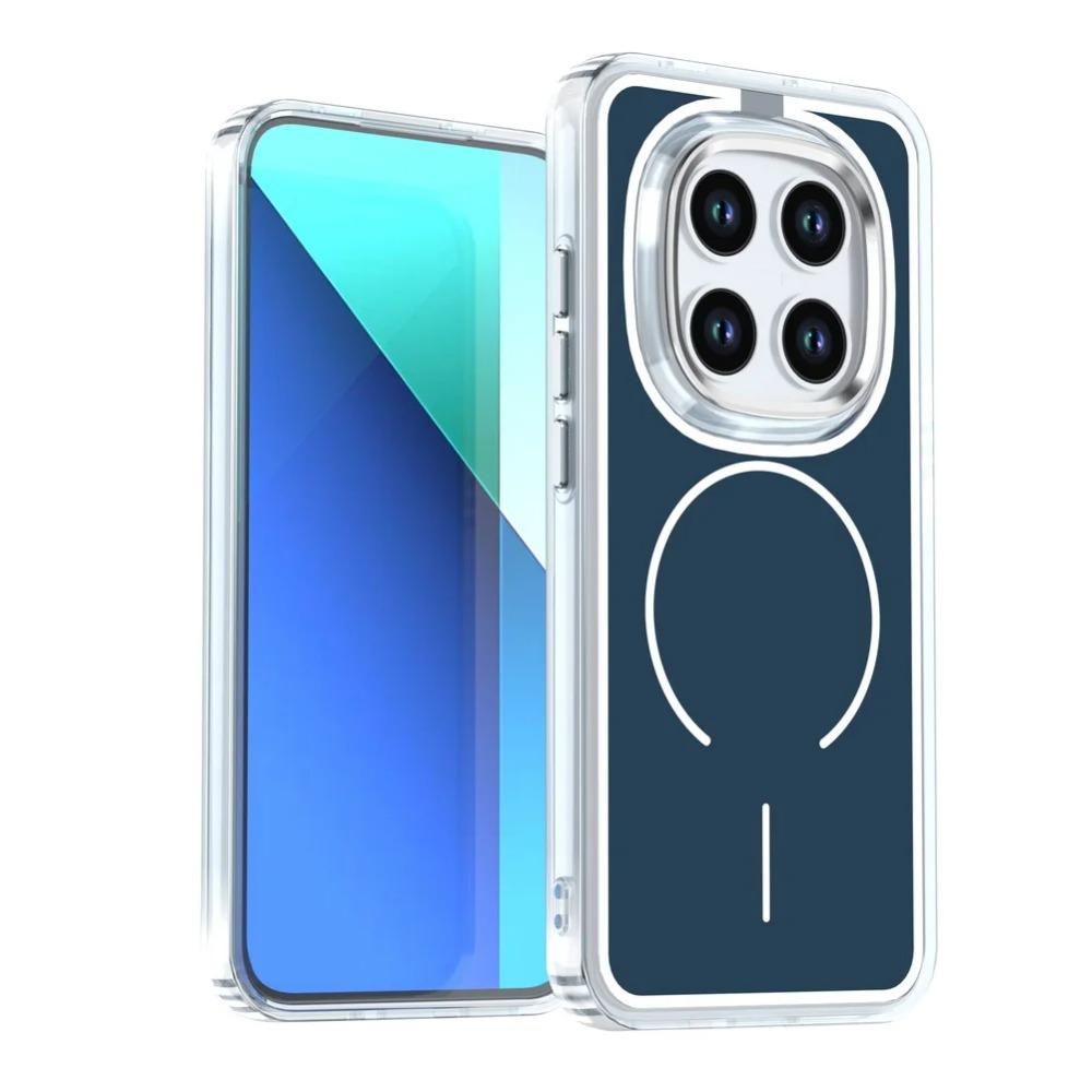 Матовый Чехол-Броня с Цветными Вставками из PC для Xiaomi Redmi Note 15 Pro+ Магнитный Беспроводной Зарядки Металлическая Линза Ударопрочный