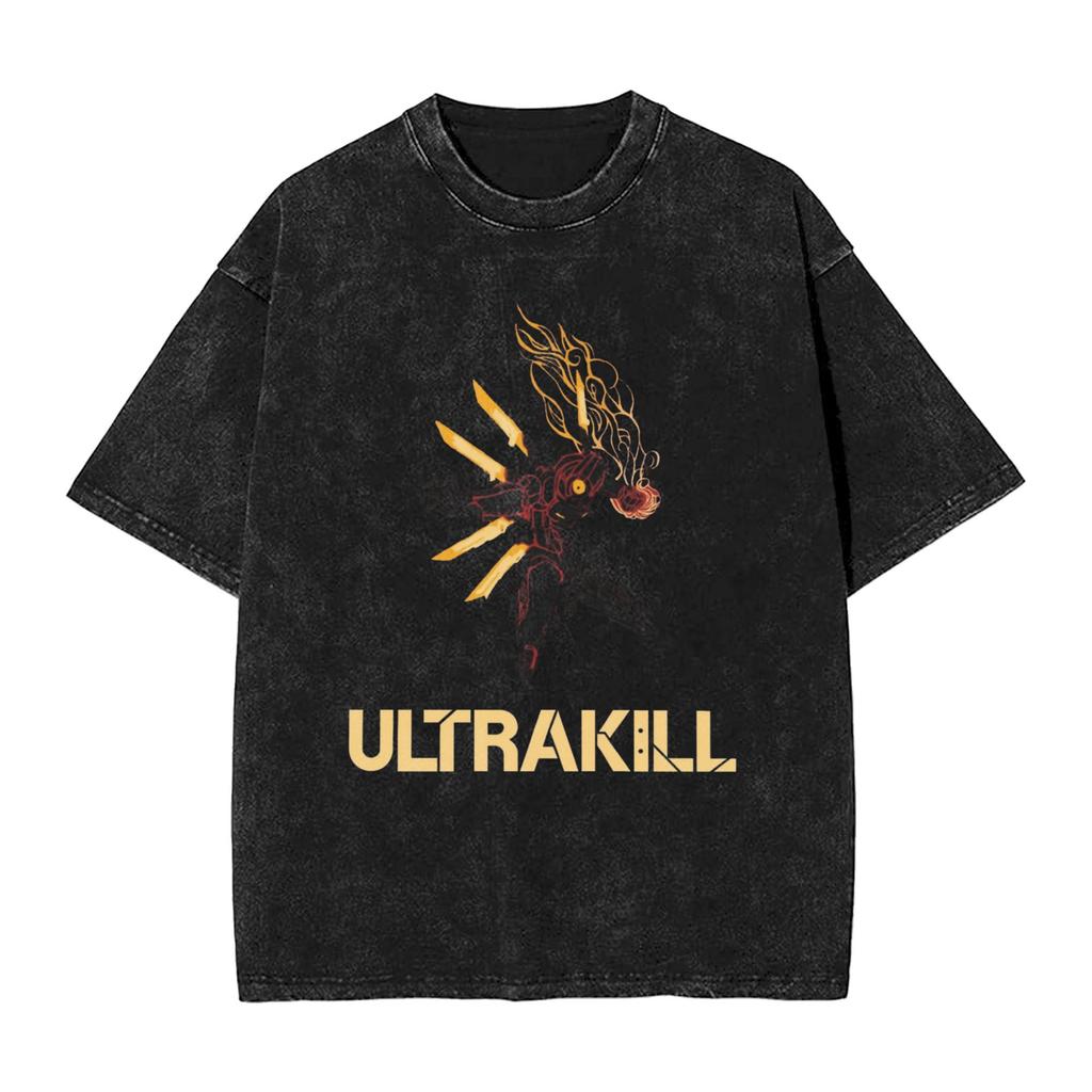 Потрясающие футболки для шутера Ultrakill для мужчин, с круглым вырезом, из чистого хлопка, стиранные, с короткими рукавами, летние топы