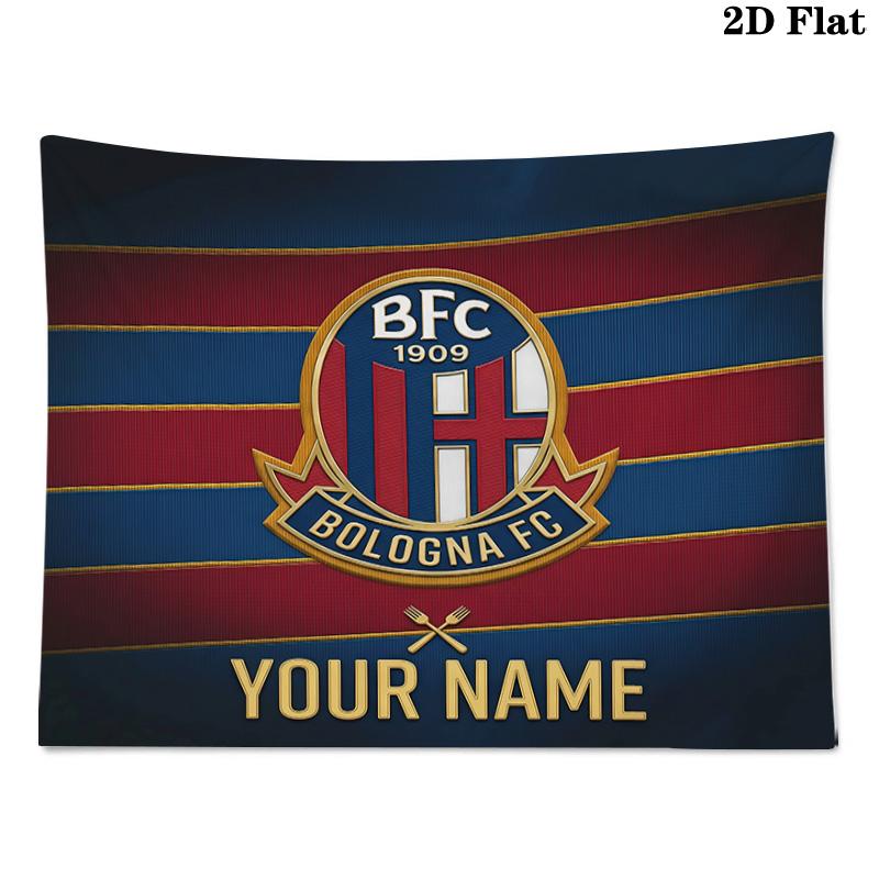 Custom Name Bologna FC Printed Tapestry – Wall Hanging for Bedrooms, Dorms, and Home Decor