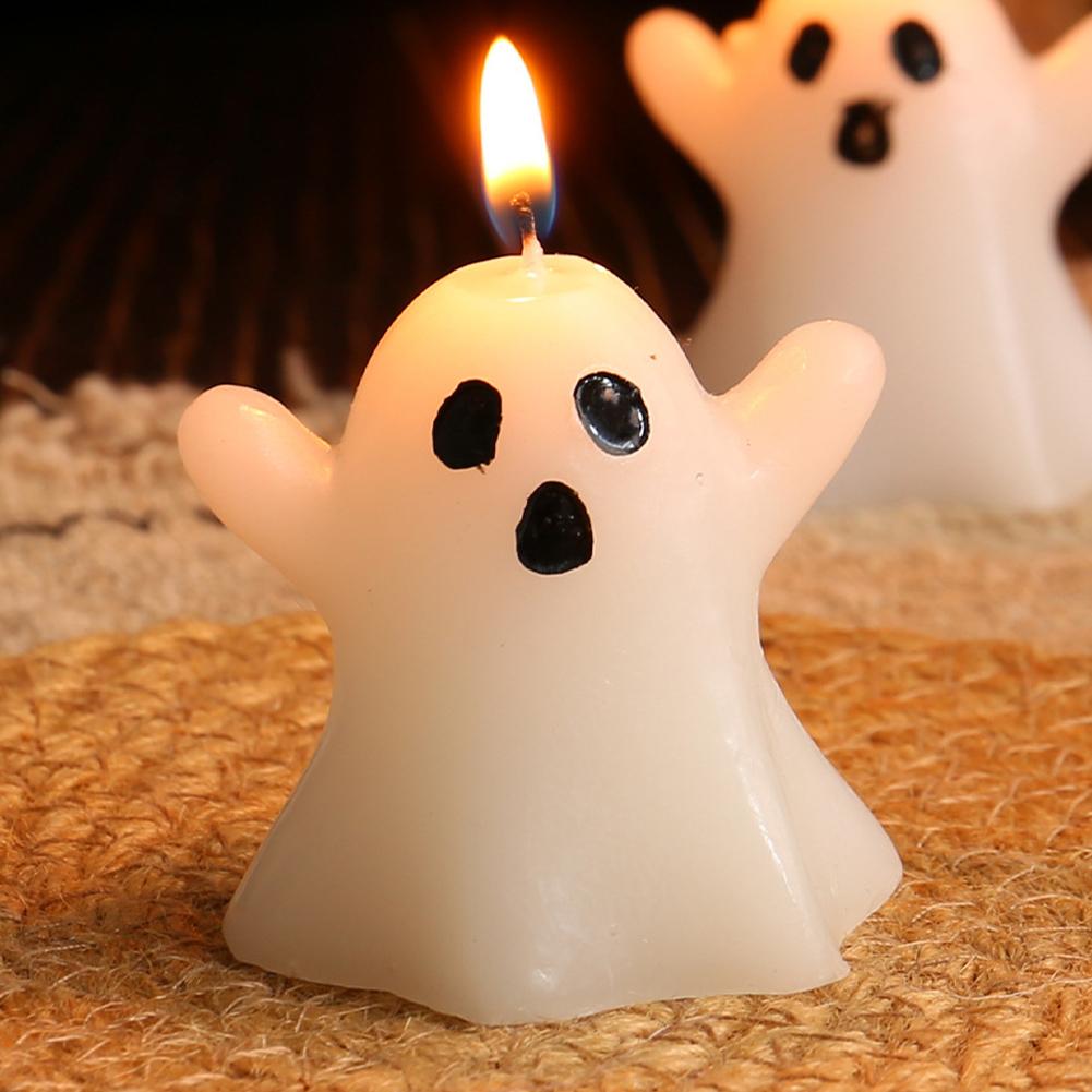 Halloween Cute Ghost Candle Creative Ghost Atmosphere Candle Multifunctional Desktop Ghost Candle for Home Bedroom