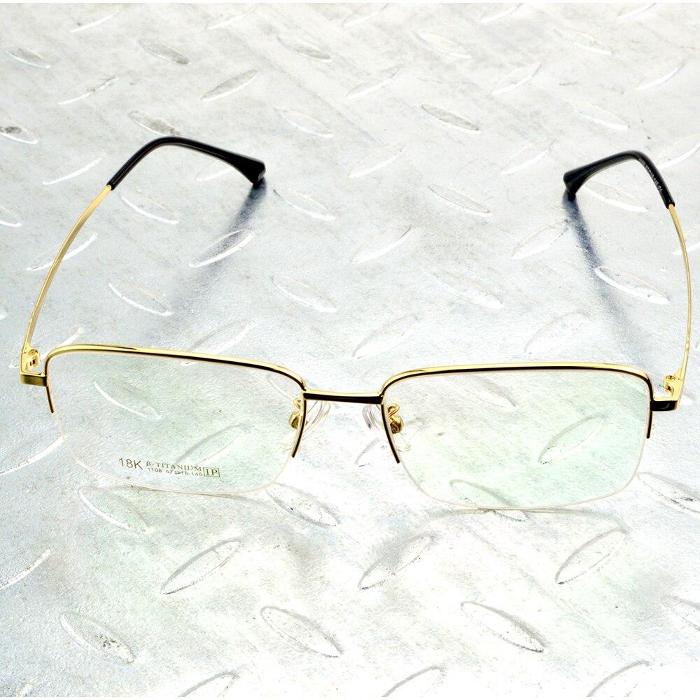 Золотой прямоугольник из титанового сплава, полуоправа, легкие, неаллергенные, мужские оптические очки, оправа для очков, оправа для очков