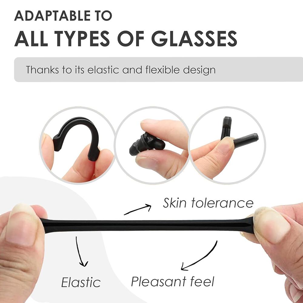 6 пар силиконовых подушечек для ушей для очков, противоскользящие, эластичные, удобные фиксаторы для очков