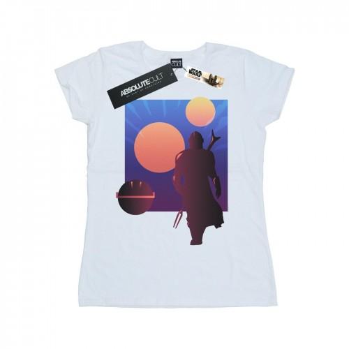 Star Wars Womens/Ladies The Mandalorian Duo Sunset Cotton T-Shirt