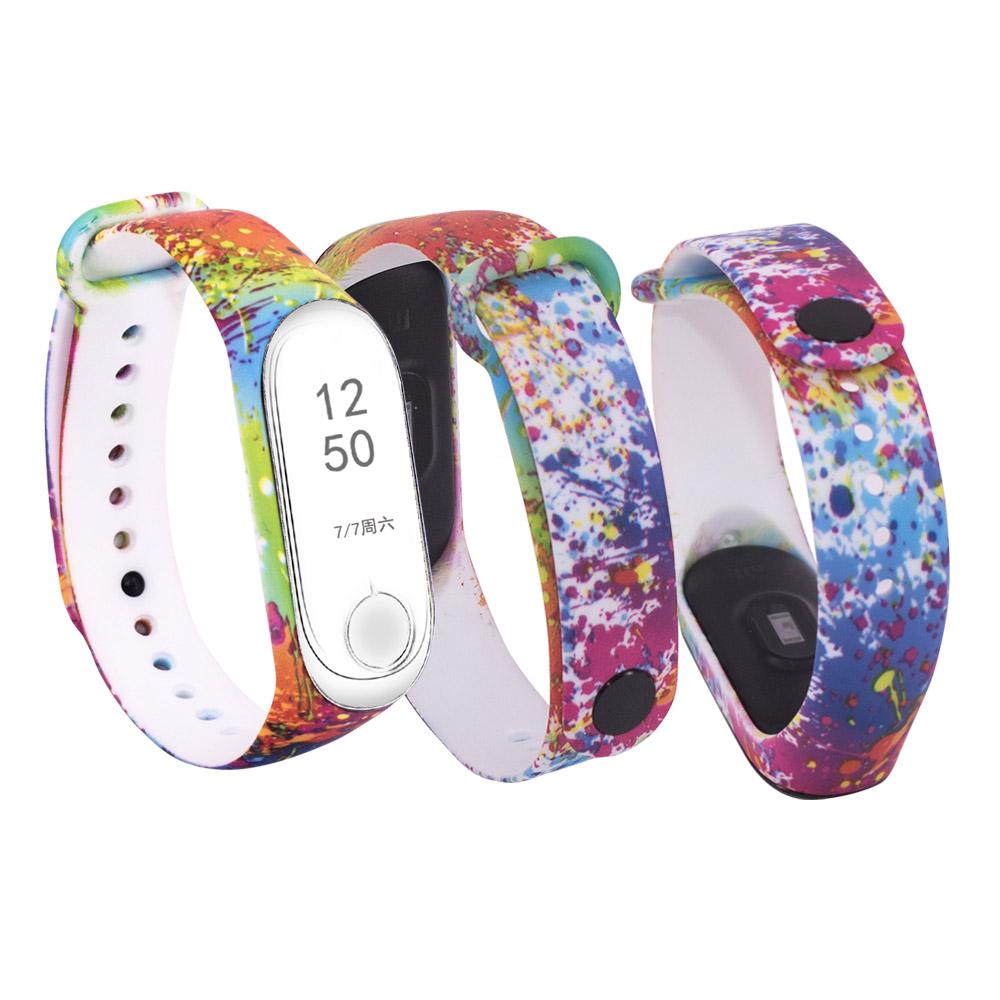 Сменный силиконовый браслет для Xiaomi Mi Band 3 4, универсальный ремешок с яркими цветами и цветами