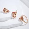 Kinel Red Natural Zircon Fox Jewelry Set Vintage Rose Gold Color Animal Necklace Earrings And Ring Sets