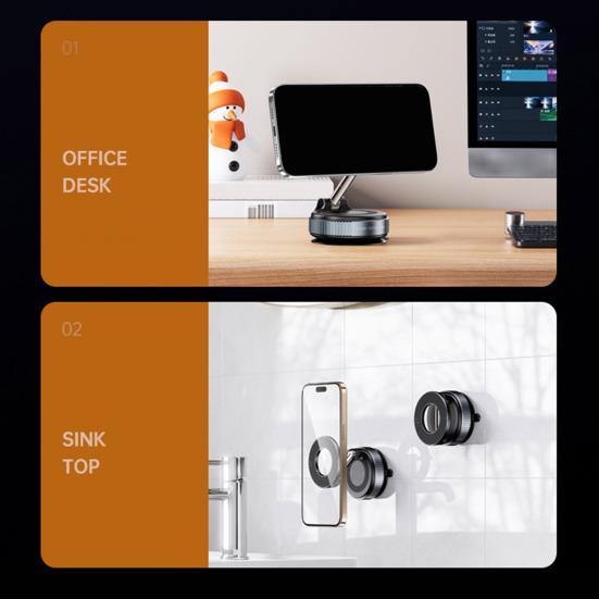 Магнитное автомобильное крепление Yousheng, складной держатель для телефона, вращающийся на 360 градусов, двухсторонняя вакуумная присоска для смартфонов с диагональю 4,7 дюйма и выше