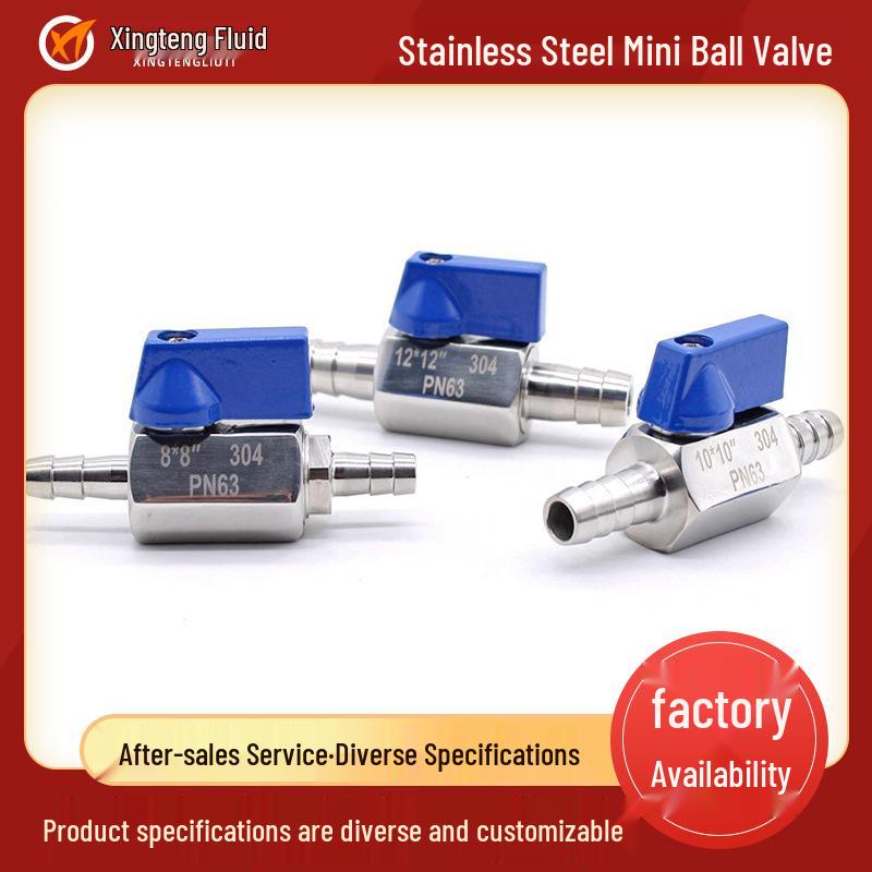 304 Stainless Steel Mini Barb Valve Double-Headed Hose Connector