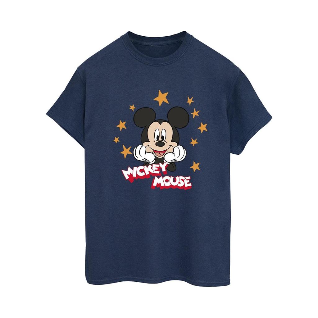 Disney Womens/Ladies Mickey Mouse Stars Cotton Boyfriend T-Shirt