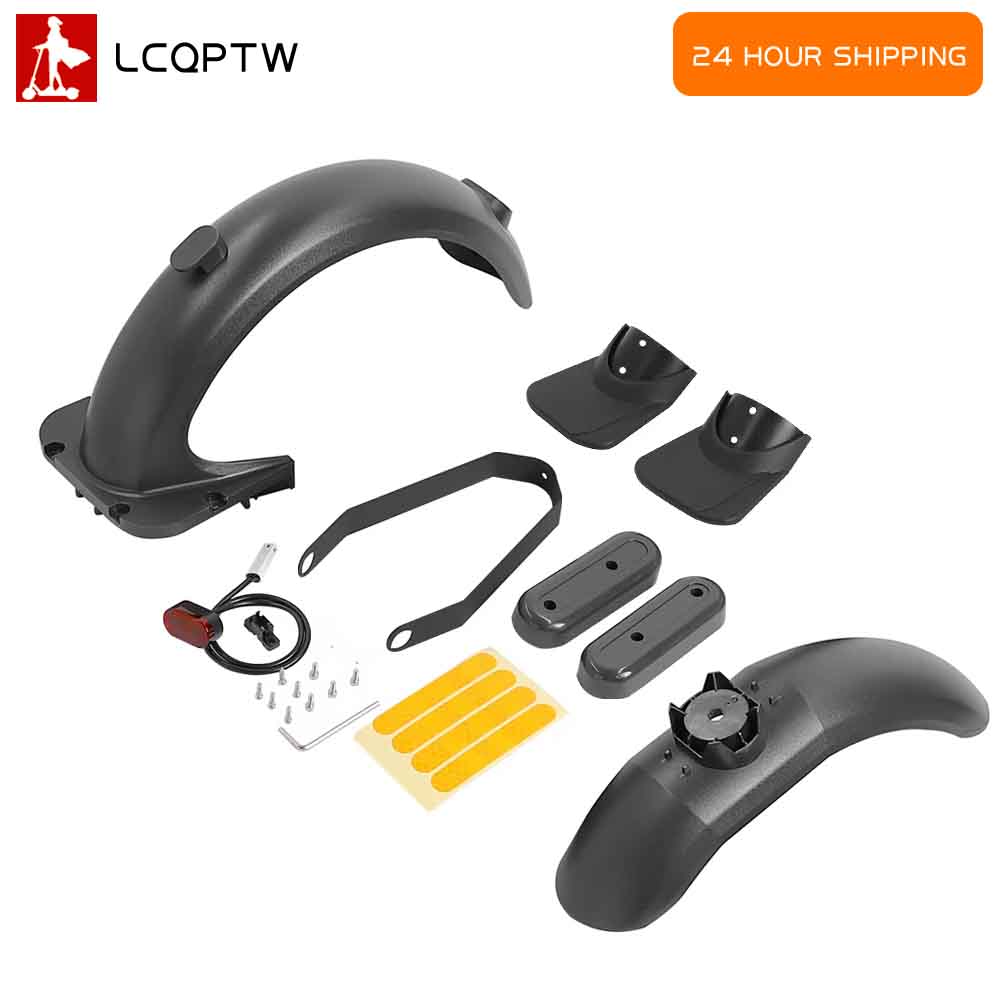 Front Rear Fender Kit for Ninebot Max G30 Electric Scooter With Fender Bracket LED Taillight Rear Decorative Cover Part