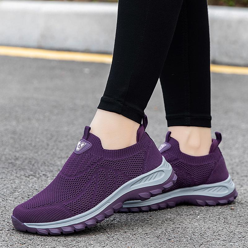 Fashion Women's Ladies Shoes Breathable Flying Woven Slip-On Sneakers Woman 2025 Sneakers Anti Slip Fly Woven Shoes for One Foot Men