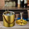 Ice Bucket with Lid Stainless Steel Wine Bucket for Chilling Wine Bar Buffet Double Wall Serving Cooler