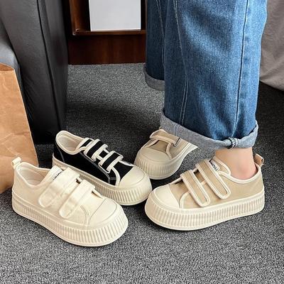 Холщовые туфли женские 2025 новая летняя дышащая обувь из ткани на липучке для спорта и отдыха, обувь для скейтборда