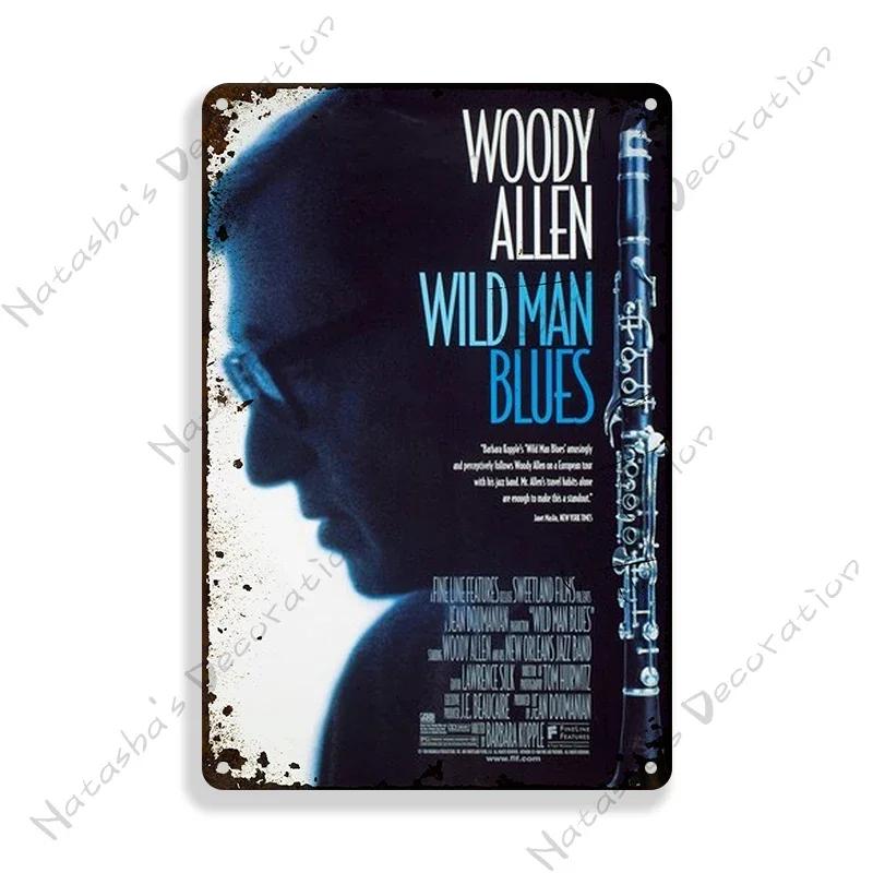 Woody Allen Movie Director Metal Plate Rusty Metal Signs Decorative Plate Metal Plaque Wall Tin Sign Man Cave Club Wall Decor