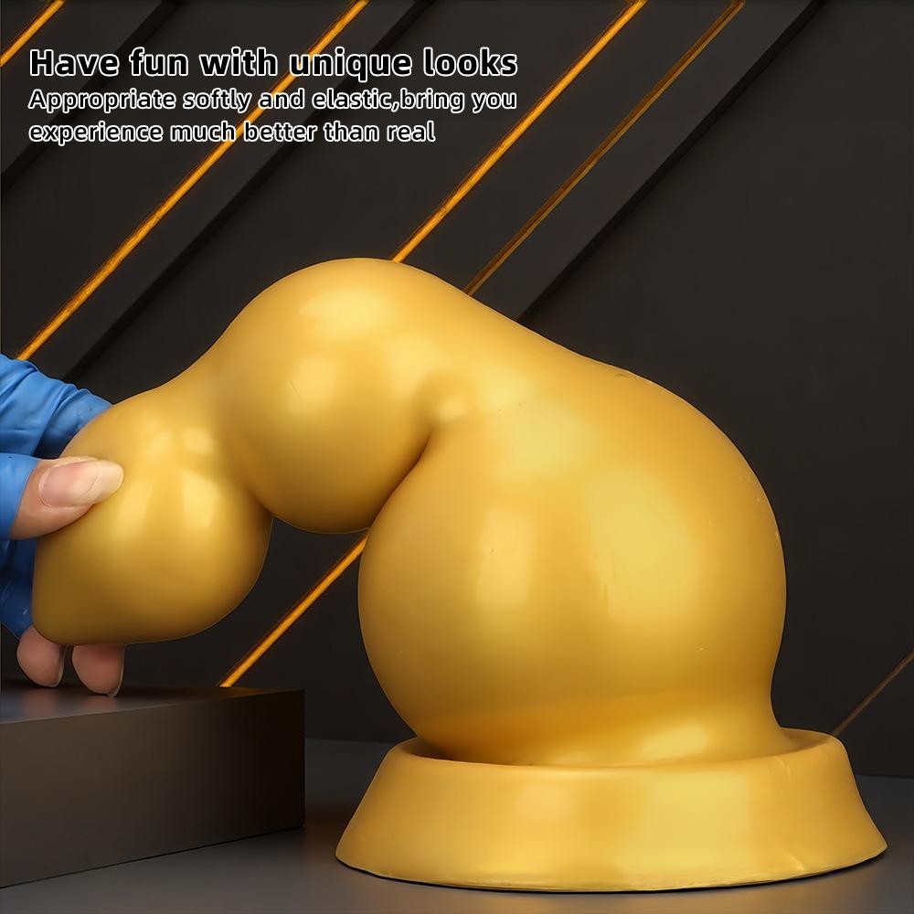 Большая Золотая Силиконовая Анальная Пробка с Резьбой Реалистичный Дилдо Игрушка для Взрослых Секс для Пары Фистинг