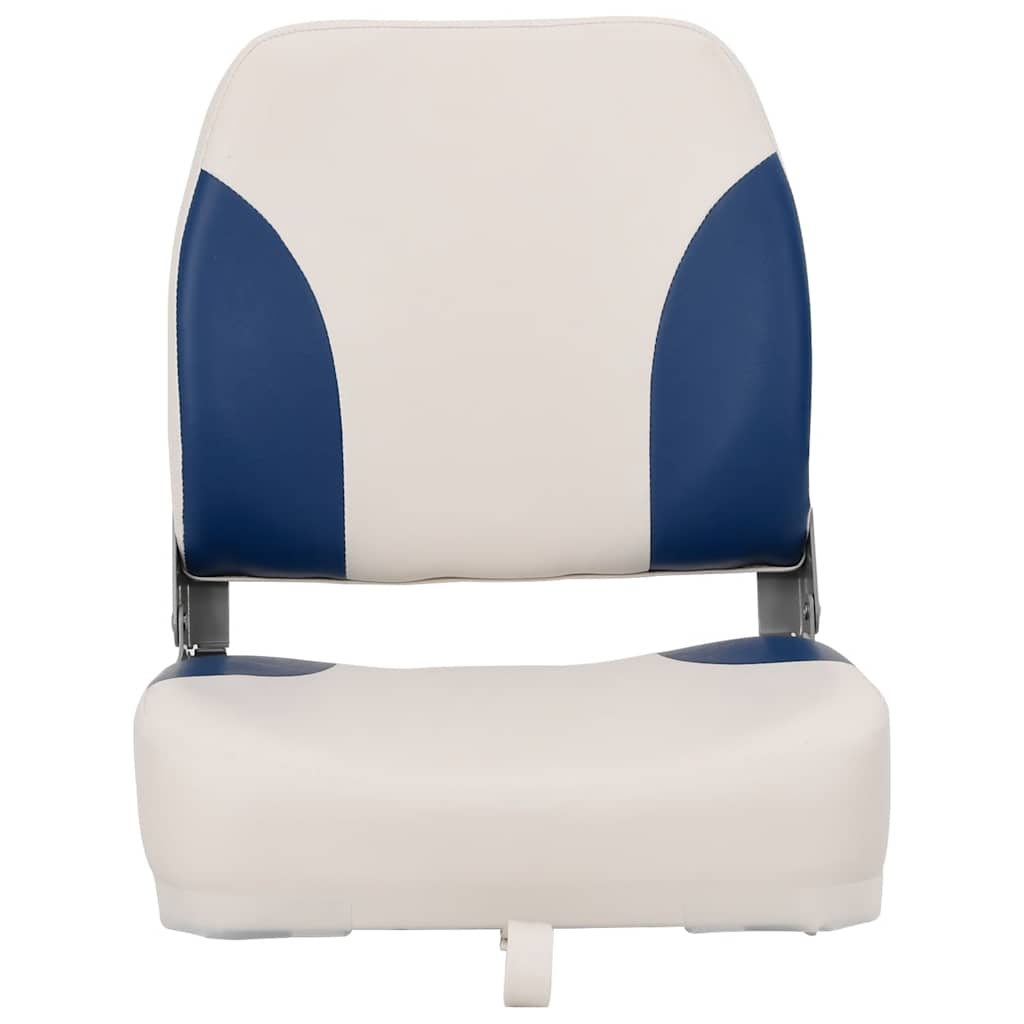 Foldable Boat Seat Set with Blue White Cushion