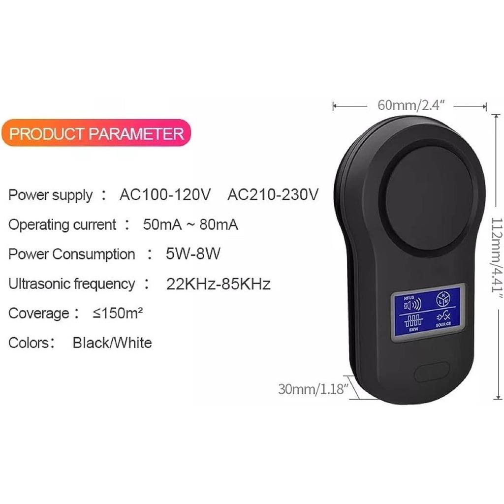 Универсальный ультразвуковой отпугиватель мышей BG-305 для защиты от куниц, комаров, грызунов на площади до 150 квадратных метров