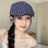 Korean Style Plaid Berets Forward Cap Painter Hat Vintage Newsboy Caps  Girl