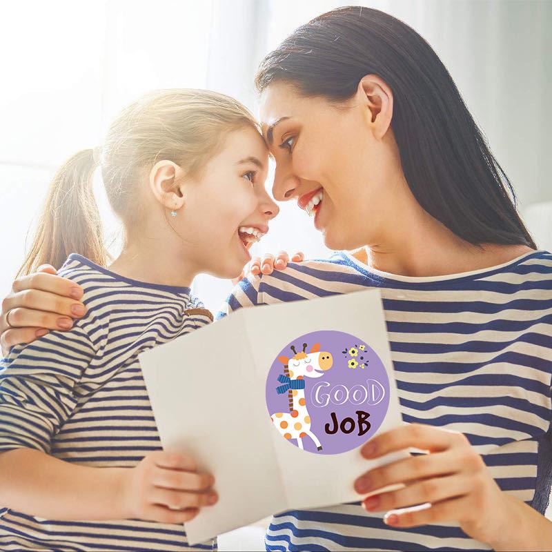 500 шт. Наклейки с мультяшными животными, милые круглые узоры, запечатывающие наклейки для школьной награды, учительские принадлежности, декор для фотокарточек, этикетки