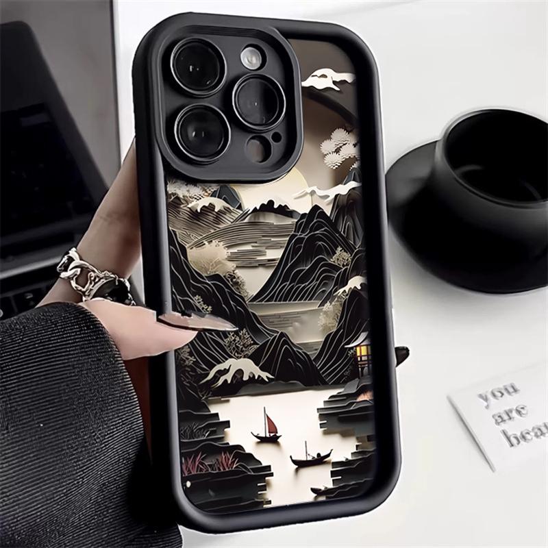 Чехол для телефона с рисунком «Горы и вода» для Samsung Galaxy S25 Ultra S24 S22 Plus S21 S23 S20 FE A54 A55 A35 A15