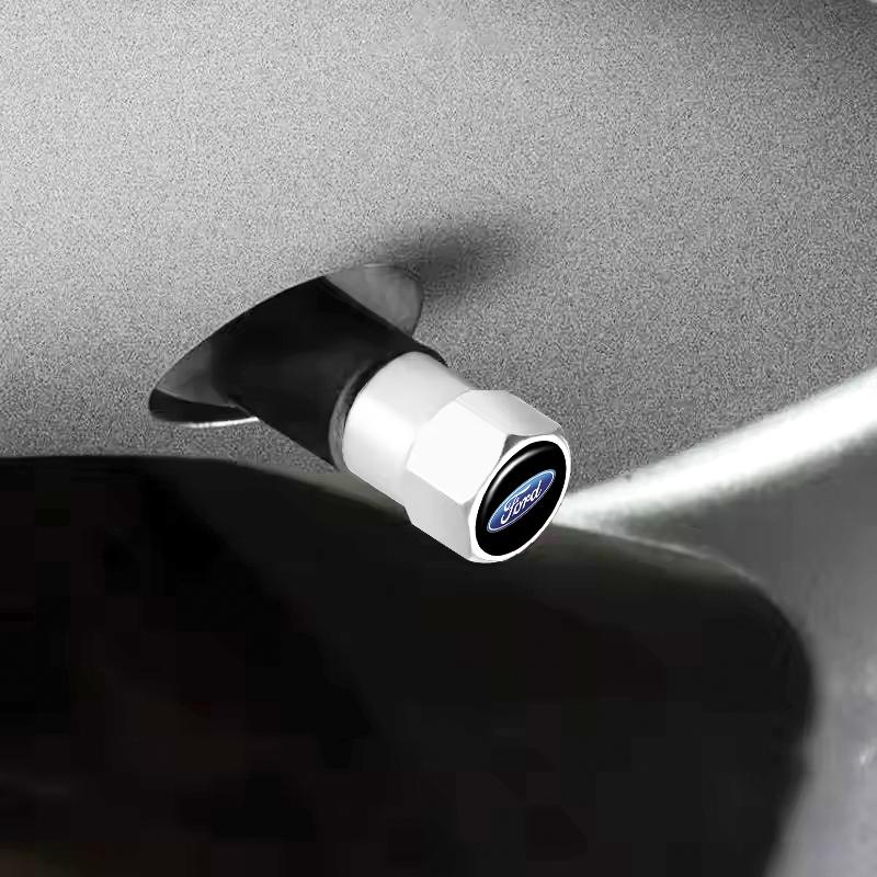 SWNR6 4Pcs 3D Metal Wheel Tire Valve Stem Caps For Ford Mustang Shelby Fiesta Mondeo Fusion Explorer Escape Edge Kuga Tuning Accessory
