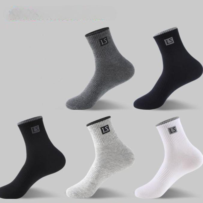 5/10 пар высококачественных мужских носков из хлопка, дышащие, впитывающие пот, средние трубчатые носки, дезодорирующие, деловые, мужские спортивные носки