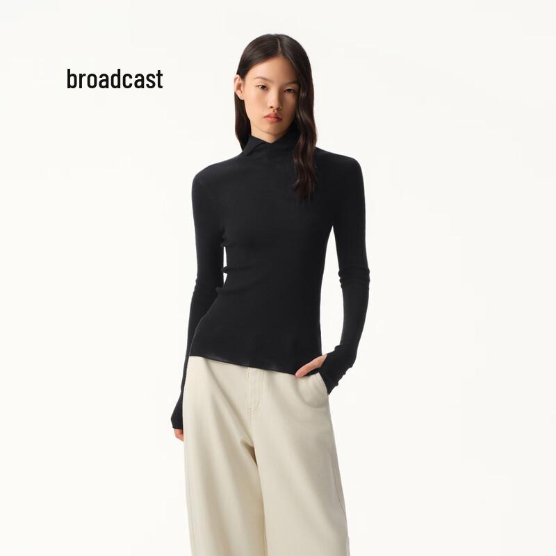 broadcast Women's Slim-Fit Polo Collar Wool Pullover Sweater