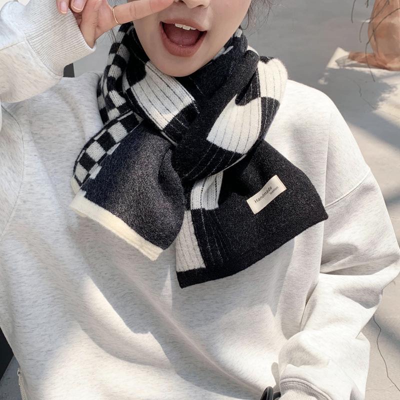 Women's Korean Style Knitted Scarf: Warm, Versatile, Neck Protection, Colorful, Decorative, Perfect for Autumn & Winter