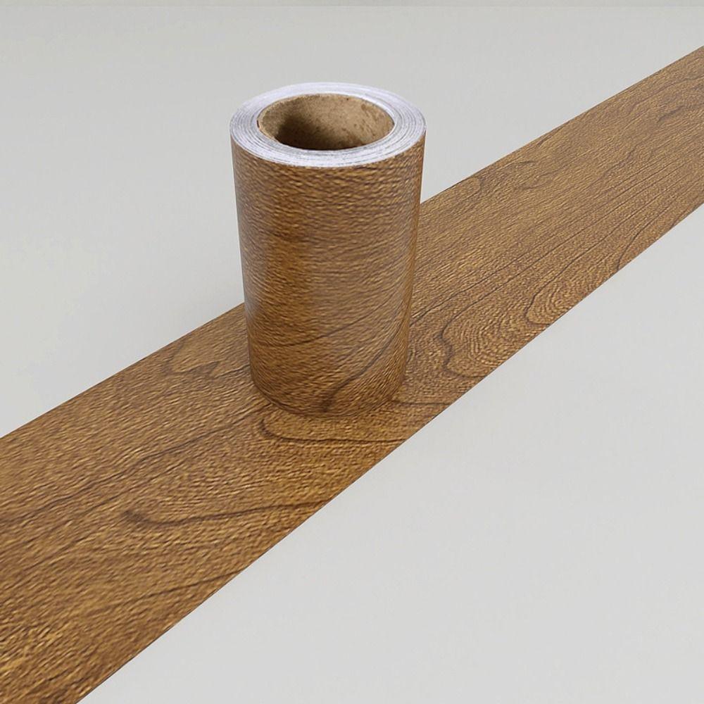 Thicken Floor Sticker Patches 10cmx10m Wall Border Sticker Wood Grain Tape Living Room Corner